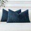 Sungeek Set of 2 Blue Soft Corduroy Decorative Cushion Covers