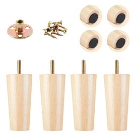 FINYQBET Patas de Madera para Muebles 15 cm,Reforzadas, Altura Ajustable, Fácil Instalación, Soporta 800 kg, para Sofás, Camas, Gabinetes, Ideal para 