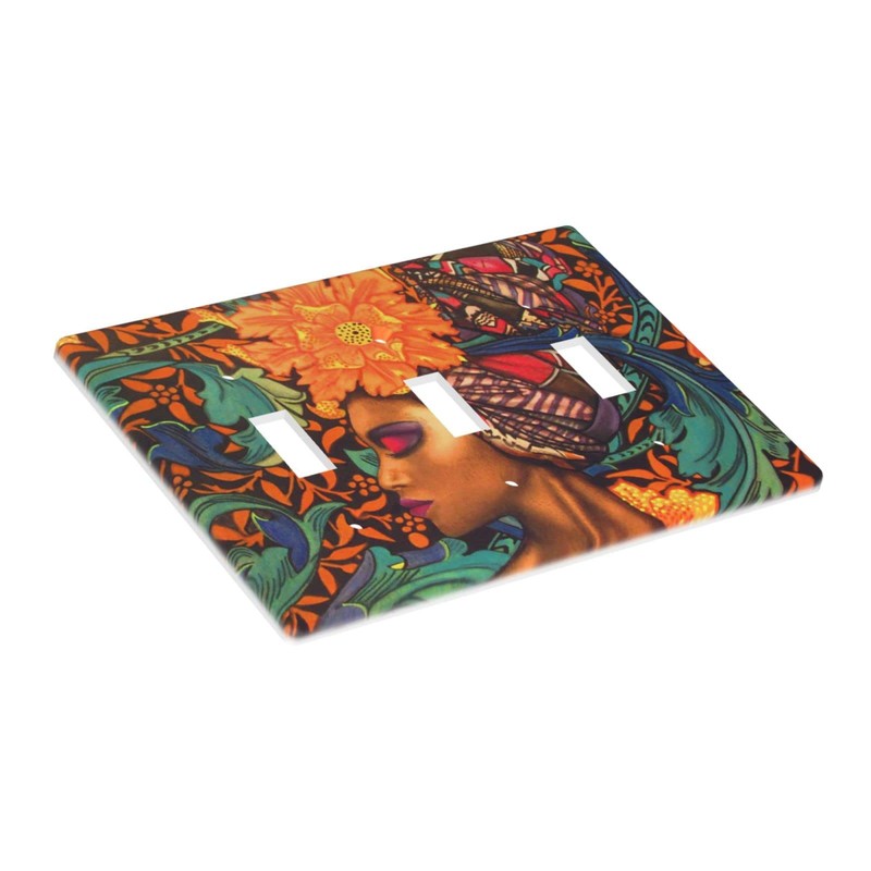 African American Women Art Light Switch Cover 3-Gang,Triple Gang Toggle