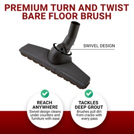 Drainvac Broan-NuTone CT158 Premium Floor Brush with Bristles – 13-Inch Wide, Central Vacuum Accessories, Turn & Twist Swivel Design, Perfect for Tile & Hardwood Floors, Fits Broan-NuTone Wands