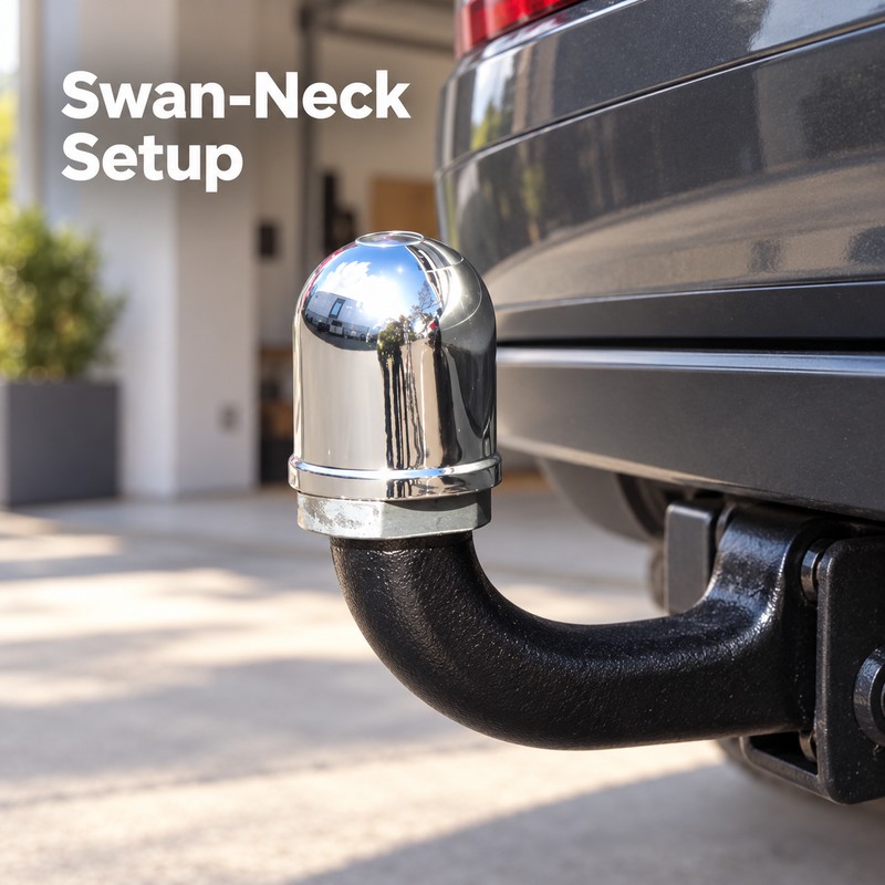 50mm Chrome Tow Ball Cover, Push-On Plastic Trailer Hitch Ball