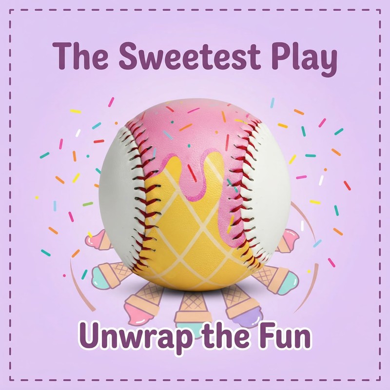 2Pcs Ice Cream Baseball Cute Drip Ice Cream Practice Baseball