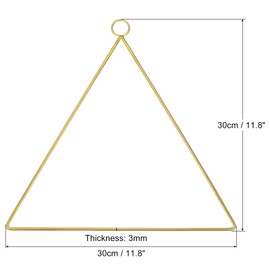 PATIKIL 12 Inch Triangle Metal Floral Hoop, 2 Pcs Gold Wreath Macrame Frame for Wedding Geometric Decor Party Wall Hanging, Gold Tone