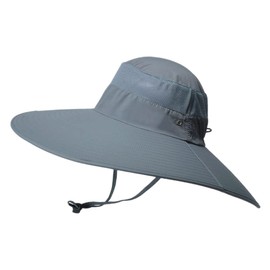 MINAKOLIFE Super Wide Brim Bucket Hat UPF50+ Waterproof Sun Hat for Fishing Hiking Camping (Grey)
