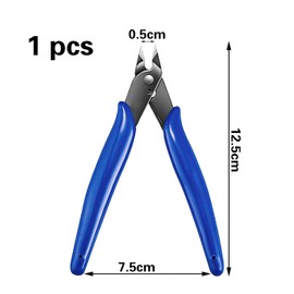Pack of 1 Side Cutters, Small, Mini Side Cutters, Electronic Side Cutters, Small Side Cutters, Electronics, Wire Cutter, for Hard, Soft, Fine Wires, Model Making, Blue