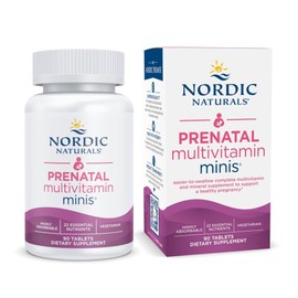 Nordic Naturals Vegetarian Prenatal Multivitamin Minis - 90 Easy to Swallow Tablets - Highly Absorbable Multivitamin and Mineral Supplement to Support Pregnancy - Non-GMO, 30 Servings