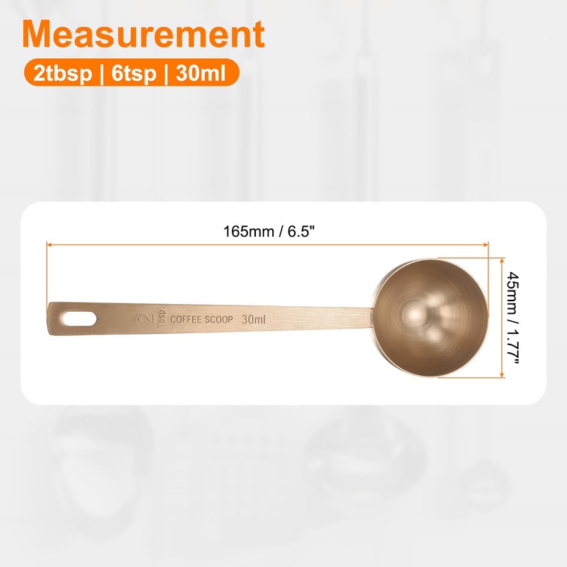 sourcing map Single Measuring Spoon 2tbsp (6tsp, 30ml) Teaspoon/Tablespoon 304