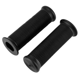 Qiilu 1 Pair Motorcycle Grip Grips, 1 Inch 25 mm Universal Vintage TPU Handlebar Grips (Black) Grips 25 mm for Ural, black