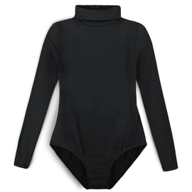Tegmk Girls' Team Basic Turtleneck Long Sleeve Leotard with Durable Snaps, Front Lining, Zipper Back(6039-06-XL)
