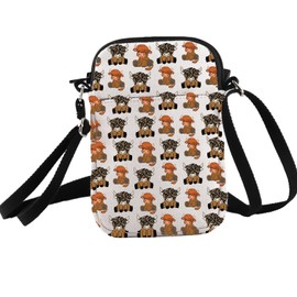 PXTIDY Highland Cow Gifts Farm Theme Party Favor Crossbody Bag Highland Cow Lovers Travel Messenger Bag Cow Farmer Gifts