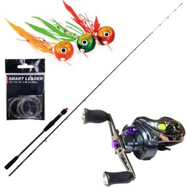 GODERE 662ML Tairubberset-26 Full Set (Tairubberset-26) Rod: Top Sic Guide Specifications & PE Line Included, Bait Reel & Leader & Sea Bream Cabra, 2.1 oz (60 g)