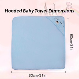 HiABsee Baby Towels with Hood - Ultra Soft Hooded Baby Bath Towel, Unique Animal Design for Boy & Girl, Blue Dog