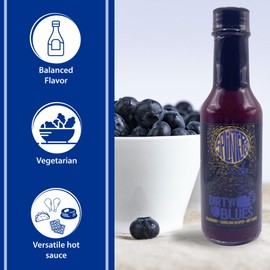 Splintered Sauce Dirty Blues Hot Sauce - Carolina Reaper and Blueberry - 5 fl Oz- Vegetarian - Fiery and Fruity Hot Sauce Delight for BBQ, Chicken, Tacos, Waffles,Ice Cream and Beyond!