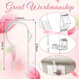 Vercraft 36 Pcs Wedding Church Pew Clips Bulk Heavy Duty Plastic Hooks Clear Chair Wreath Hanger Pew Flower Holders for Wedding Ceremony Church Aisle Chair Table Bow Garland Decorations
