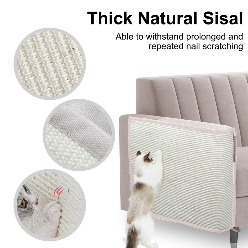 Cat Scratch Sofa Protector,27.6”L*19.6“W Cat Scratch Furniture Protector Pad Couch