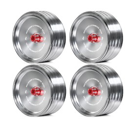 1.9 Beadlock wheels aluminium，1.9 wheels（4pcs）for Axial SCX10 UTB10 TRX4 TRX6 Redcat Gen7 Gen8 VS4-10 Wheel hub Upgrade. (Silver with printed text)