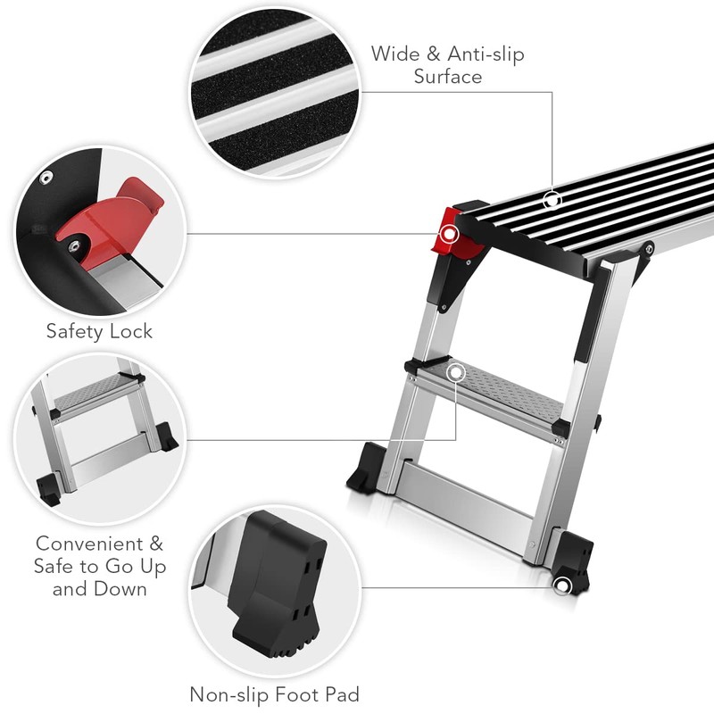 IRONMAX Work Platform Step Ladder, 40 Inch Widen Heavy Duty