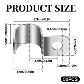 50PCS Outdoor Cable Clips, 1/4 Inch One-Hole Midget Cable Wall Clip for 9-10mm Wire, Zinc Plated Steel Wire Clamps for Wall Mounting Wires Management