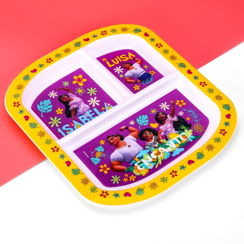 Zawadi Global Encanto 3 Section Reusable Childrens Kids Toddlers Divided