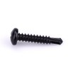 #10 x 1 Black Pan Head Self Drilling Screws, Phillips