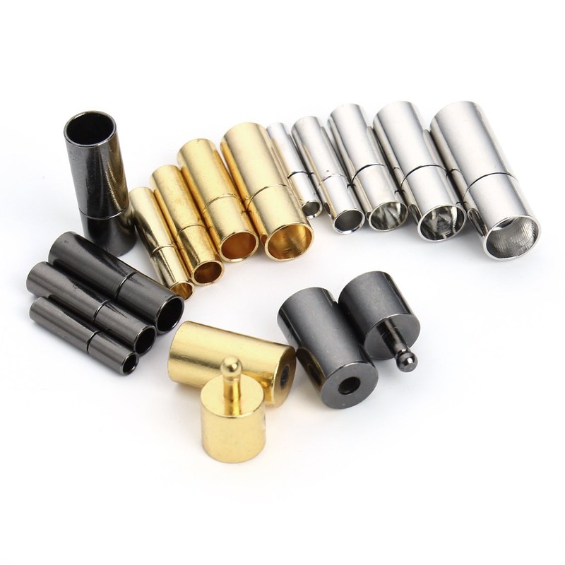 Linsoir beads Strong Cylinder Bayonet Push Clasps Brass Cord Ends