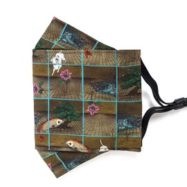 Liberty London Face Mask - Origami/3D Structured - Surreal Woodcut - Soft Cotton - Handcrafted, Washable Cloth, Liberty London Fabric, Nose Strip, Filter Pocket - Love the Mask