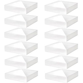 Hiceeden 12 Pack 5" x 5" Vinyl Fence Post Caps, Pyramid PVC Deck Post Caps, Decking Caps for Mailbox, Lamp Post, Deck, Dock, White