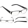 Gr8Sight 4-pack Rectangular Reading Glasses with Spring Hinges (BlackClear)