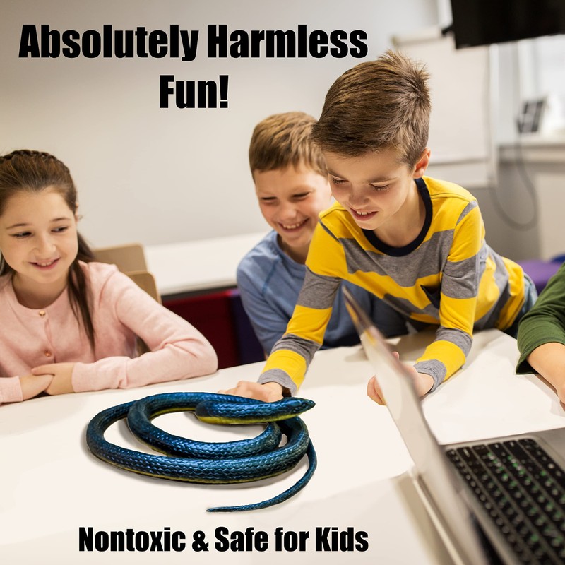 FunFamz The Original Realistic Rubber Snake Toy - Large Black