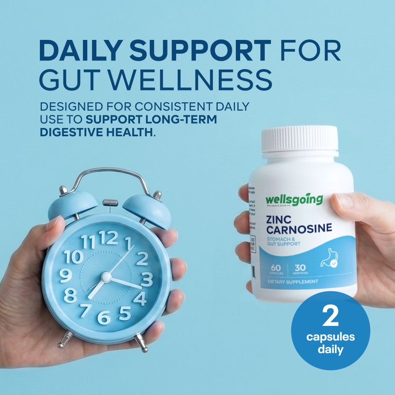 Wellsgoing Zinc Carnosine 75mg – Gut Lining & Stomach Support