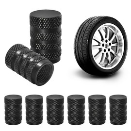 Tyre Valve Caps, 8 Pack Dust Caps For Car Tyres Black Car Tyre Valve Cap for Cars Trucks Motorcycles And Bikesv (Black Tyre Valve Caps, 8)
