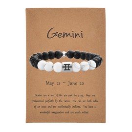 YANCHUN Zodiac Bracelet for Men Women Constellation Sign Bracelet for Women Horoscope Bracelet with Constellation Card (E: Gemini bracelet (5.21-6.21))