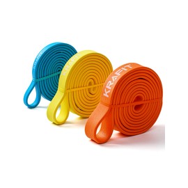 KRAFIT Resistance Bands, Resistance Bands - Single & Set, Skin-friendly & Non-Slip, 100% Natural Rubber, High-Quality Fitness Bands for Strength Training, Pull-Ups, Crossfit, Calisthenics & Yoga