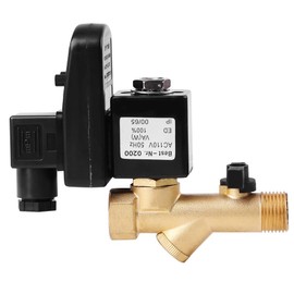 Drain Valve, 1/2" Automatic Electronic Timed Drain Valve for Air Compressor Direct-acting Air Water, 0-1.6Mpa Pressure(AC110V)