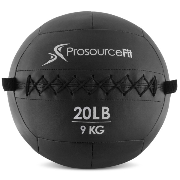 ProsourceFit Soft Medicine Balls for Wall Balls and Full Body Dynamic Exercises, 20 LB, Black