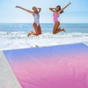 Large Beach Blanket Waterproof Sandproof, Blue Pink Gradient Weighted Polyester