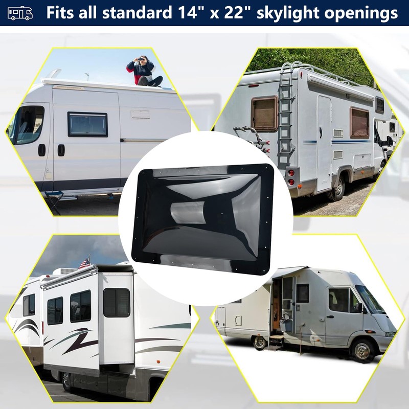 GEATaaT RV Skylight Outer Dome,18"x26" OD Universal Skylight Fits All