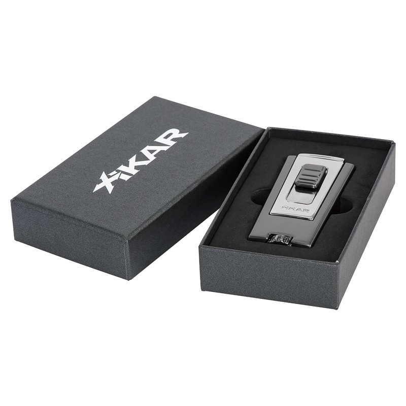Xikar Trezo Lighter, Inline Triple Jet Flame, Piezo Ignition, Protective