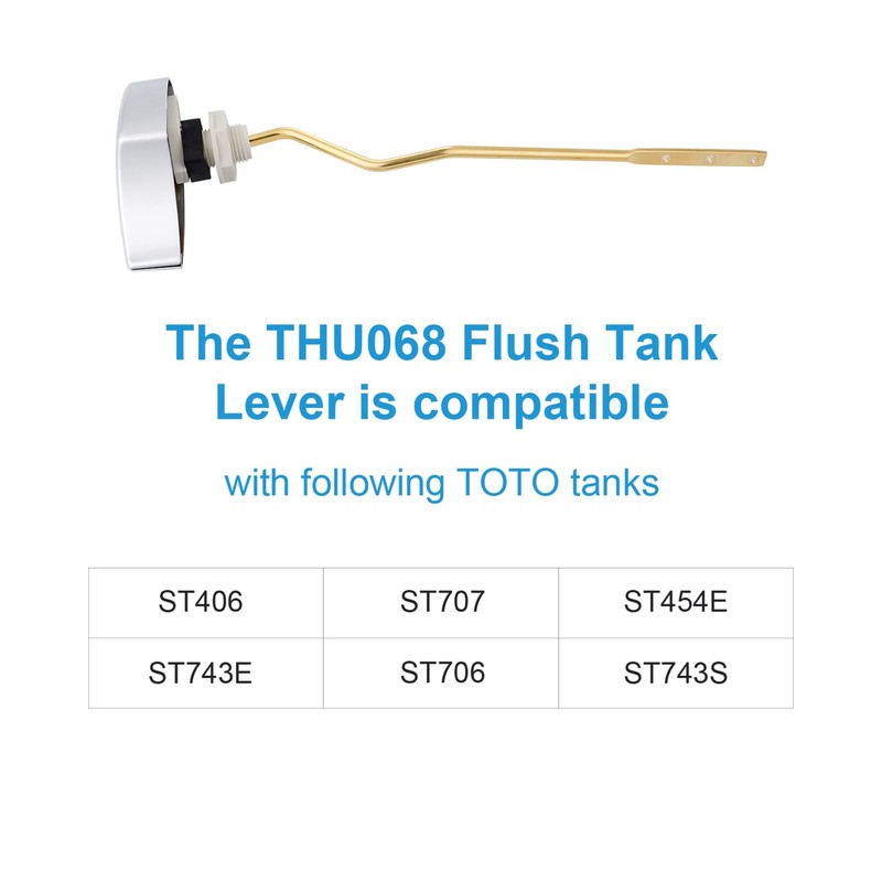 Hibbent Flush Tank Lever Compatible with TOTO THU068#CP Trip Lvr