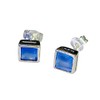 Riyo Gems Women's Chalcedony Silver Jewelry Silver Stud Earring Blue