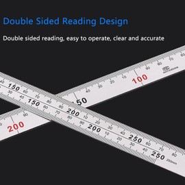 2 Pieces 90 Degree Ruler Stainless Steel L-Shaped Angle Ruler Metal Square Ruler Stainless Steel L Ruler Double Scale for Carpenters, Engineers, Craftsmen, Surveying, Construction Area (300 mm x 150