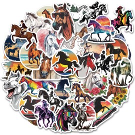 100 Pcs Horse Stickers for Kids Girls Women, Cool Horse Party Favors & Decorations Gifts, Waterproof Stickers for Water Bottle Laptop Scrapbook