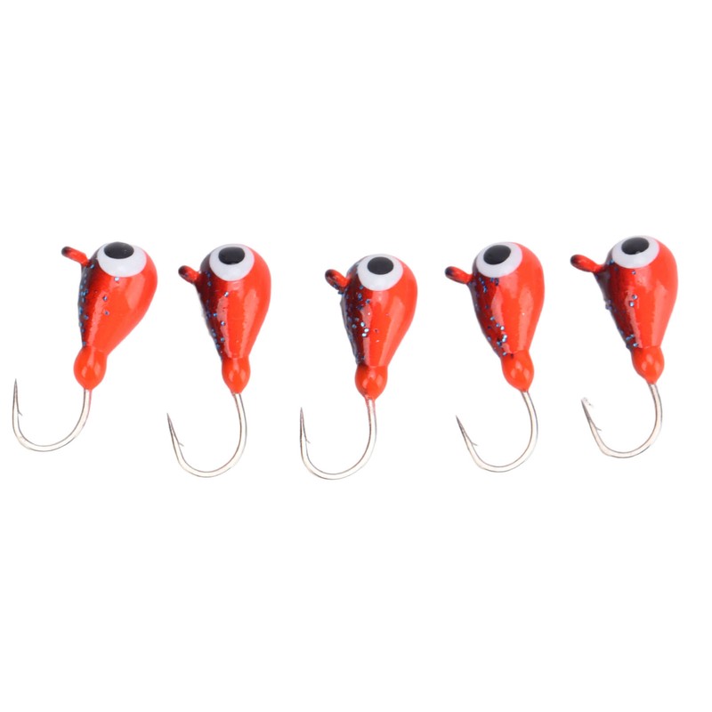5 PCS Ice Fishing Jigs Kit Winter Fishing Perch Hooks