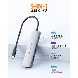 NOVOO 9-in-1 4K@60Hz HDMI USB-C 3.0 Hub Type C Adapter 4K@60Hz HDMI/4*USB-A/USB-C 5Gbps/PD100W Rapid Charge/SD/TF usb c Converter Adapter for MacBook Pro M1 M2 M3 Rog Ally Dell XPS Surface Galaxy S24