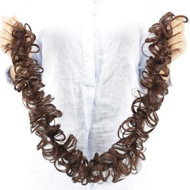 YJINCO YJWO001-dbrn Shichi-Go-San Hair Ornaments Wig, Curly Rope Wig, Bun Point Wig, Hair Extension, Curled Wig, Partial Wig, Hair Extension, Heat Resistant, Dark Brown