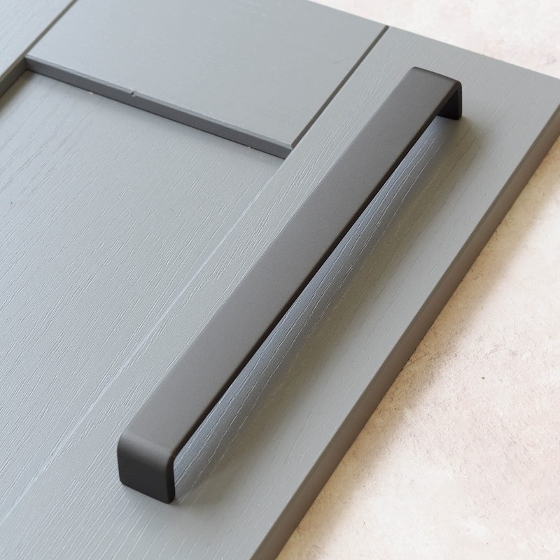 288mm Dark Grey/Titanium D Shape Handle for Kitchen Cabinets |