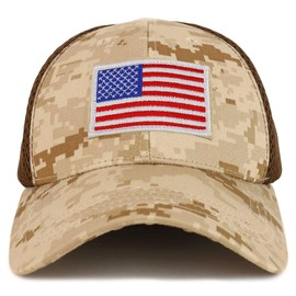 Armycrew American Flag Original Tactical Embroidered Patch Air Mesh Flex Cap - DED - S-M