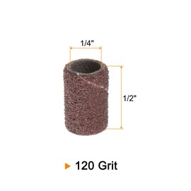 HARFINGTON 100pcs Sanding Drums 1/4 Inch Mini Sanding Sleeves 120 Grit Sanding Bands for Drum Sander Rotary Tools