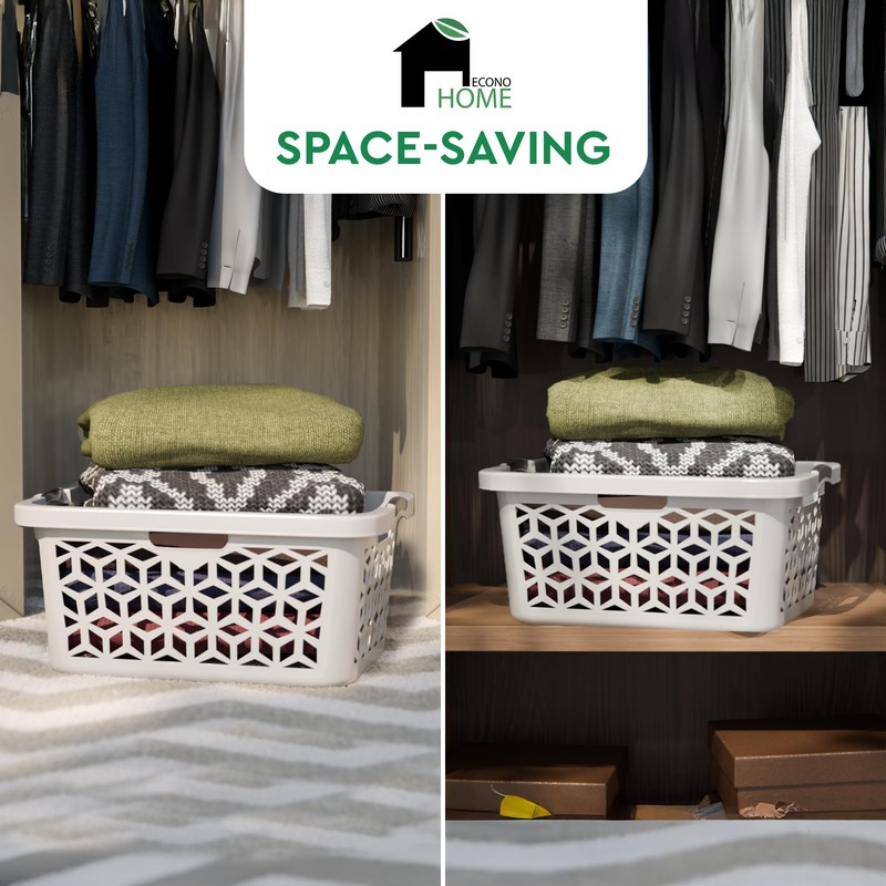 EconoHome Laundry Basket - Large 2 Bushel Laundry Basket with