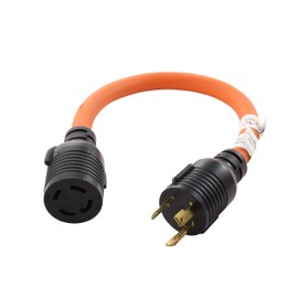 AC WORKS Generator to Transfer Switch L14-30 Inlet Box Adapter (L5-30 30Amp 3-Prong to L14-30-Flexible)